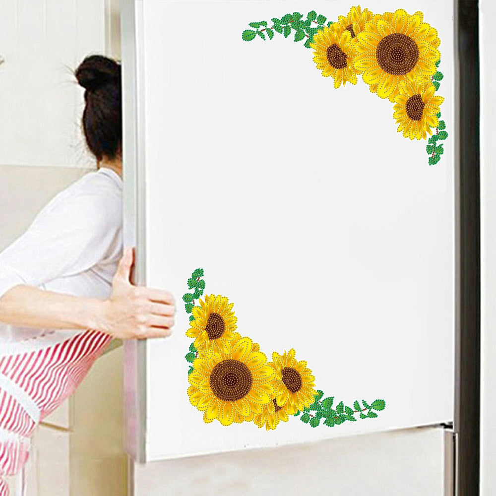 DIY Round Diamond Painting Stickers Wall Sticker | Sunflower