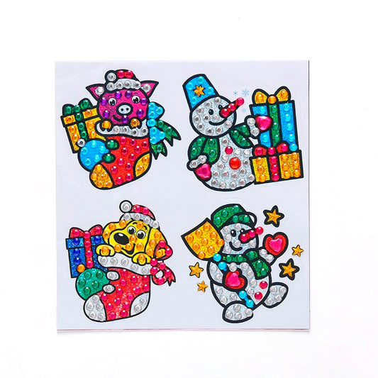 4pcs Round Diamond Painting Stickers Wall Sticker | Christmas series