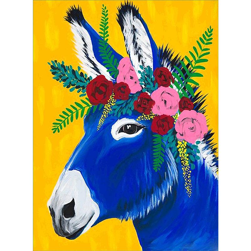 Donkey With Garland   | Full Round Diamond Painting Kits