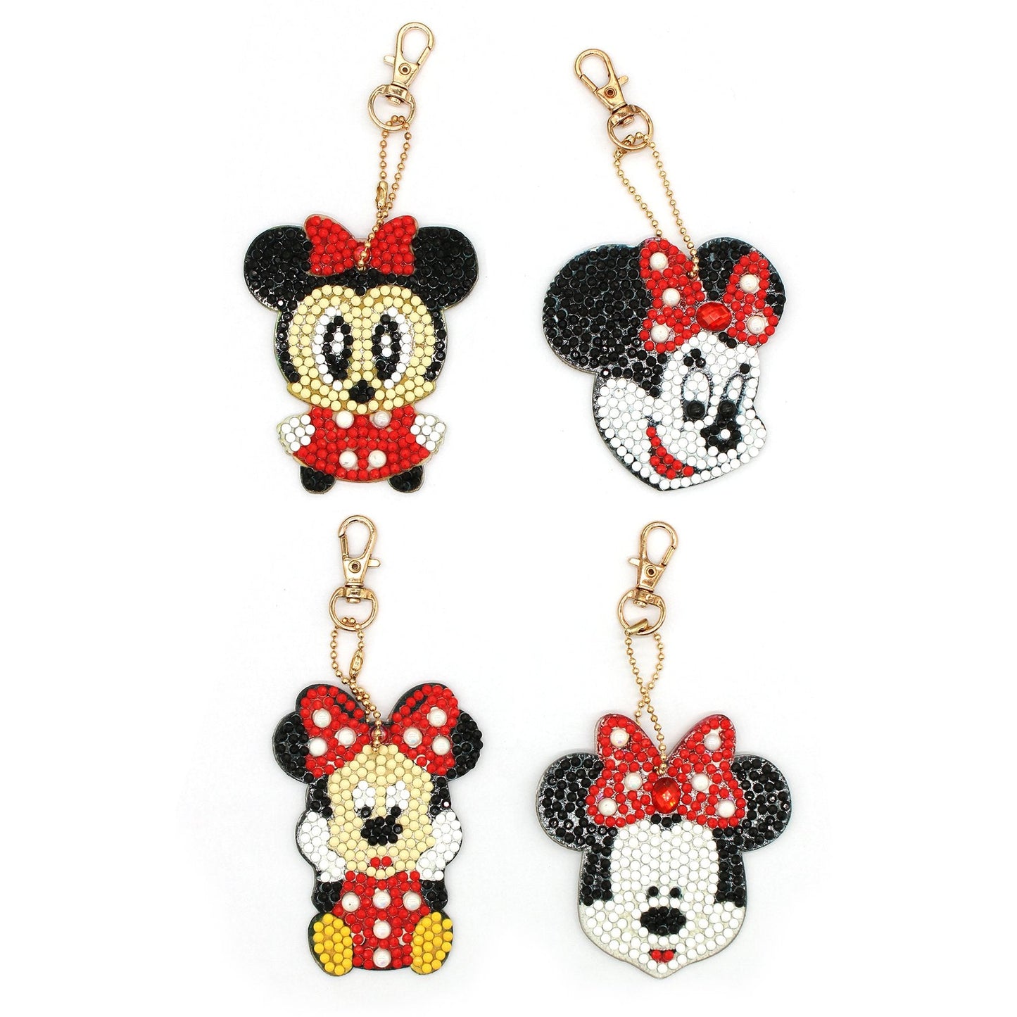 Double-sided stickers special diamond painted keychain key ring-Mickey