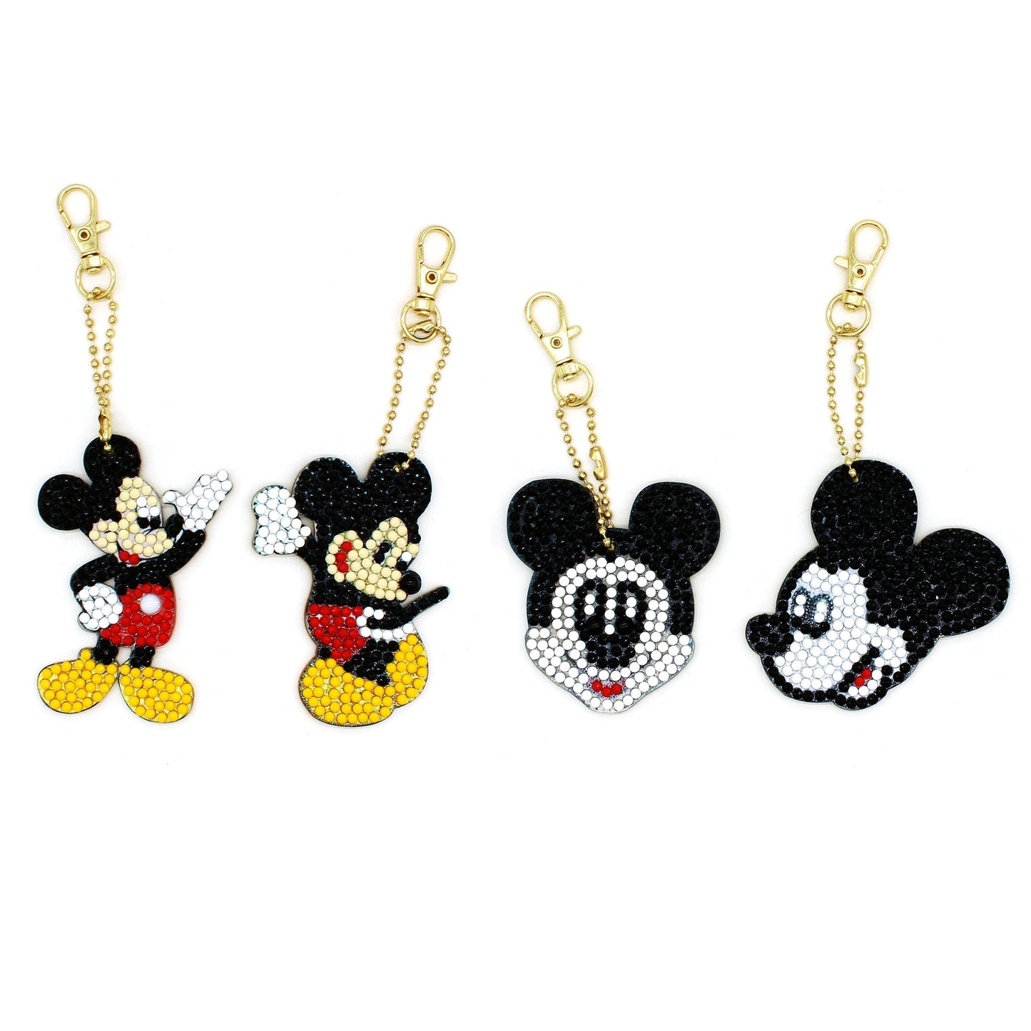 Double-sided stickers special diamond painted keychain key ring-Mickey