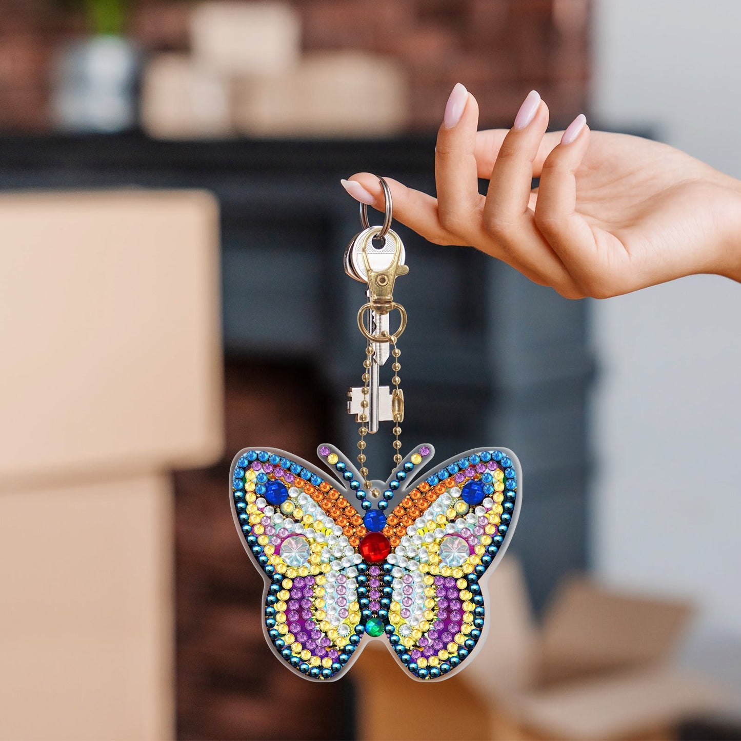 DIY keychain | Butterfly | Double-sided | 5 Piece Set