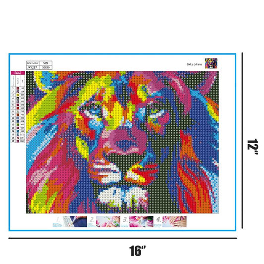 Lion  | Full Round Diamond Painting Kits