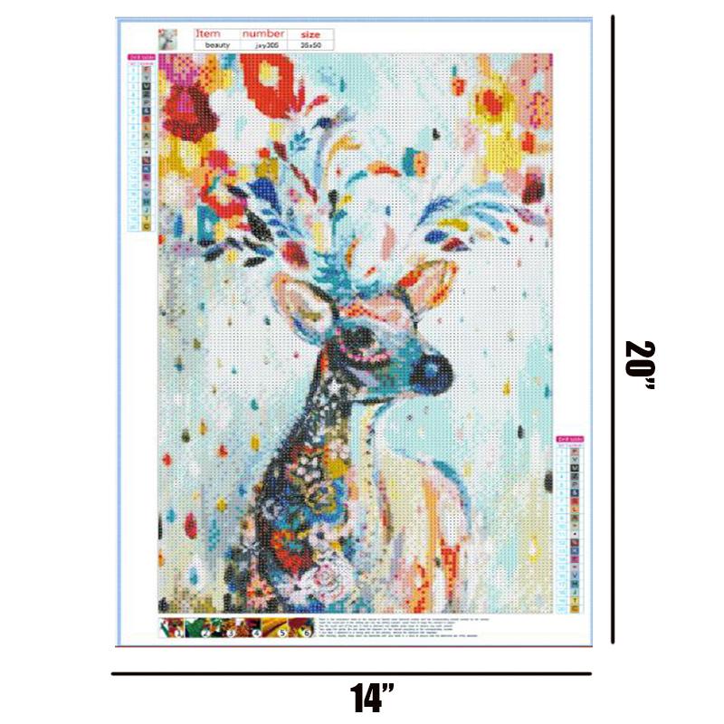 Colorful Deer  | Full Round Diamond Painting Kits