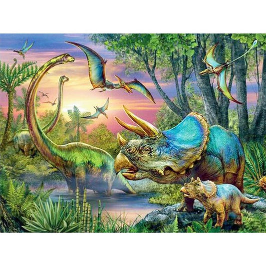 Era Of Dinosaurs  | Full Round Diamond Painting Kits